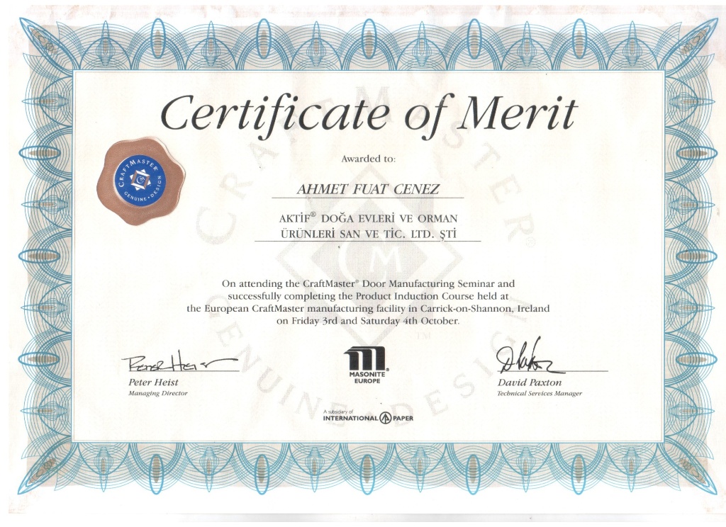 about us certificate of merit design